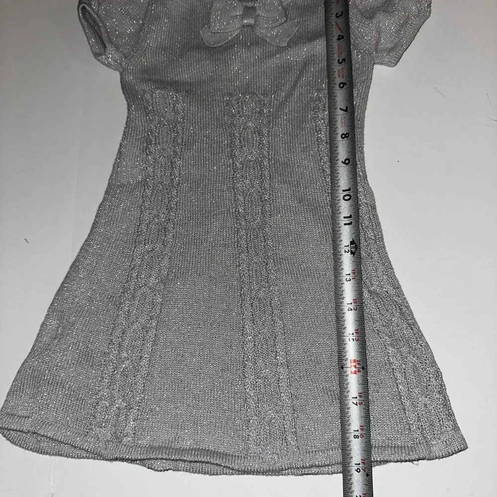 Gymboree Little Girls Gray Grey Short Sleeve Sparkle Sweater Dress 18-24 Months